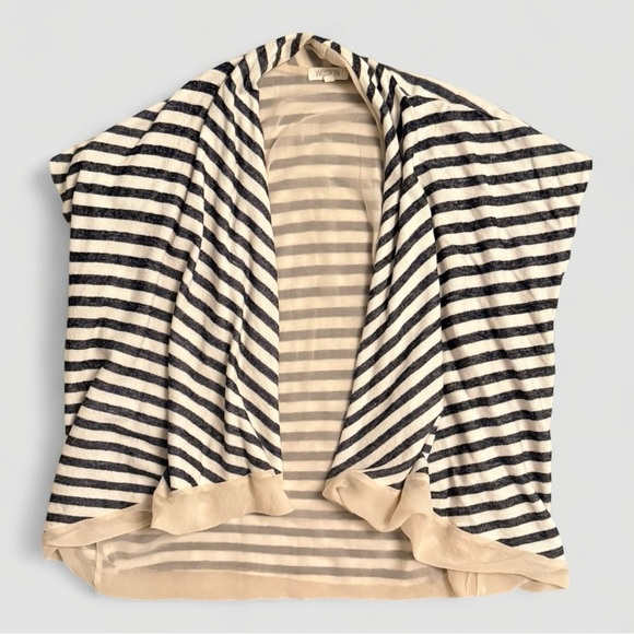 Weston Navy and Cream Striped Open Cardigan Size Small - Picture 3 of 6